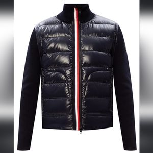 Moncler Tricot sweater and down cardigan navy